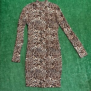 NWT Leopard Print Long Sleeve Dress